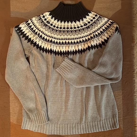 croft & barrow Sweaters - Knit Fair Isle sweater with Raglan sleeves, M